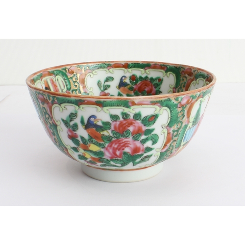 52 - Three Chinese porcelain pieces:
 1. a flowerhead-shaped porcelain pedestal dish decorated with two e... 