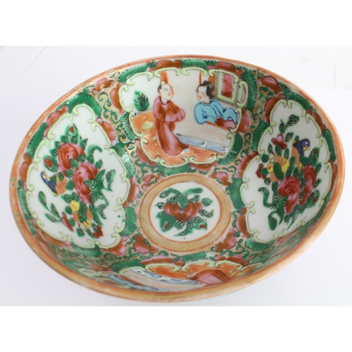 52 - Three Chinese porcelain pieces:
 1. a flowerhead-shaped porcelain pedestal dish decorated with two e... 