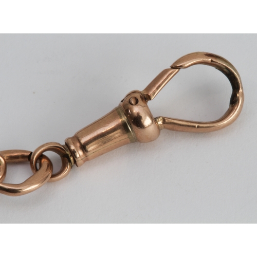 241 - A 19th century 9-carat rose gold Albert chain (one spring loaded clasp marked '15'). (47 cm, approx.... 