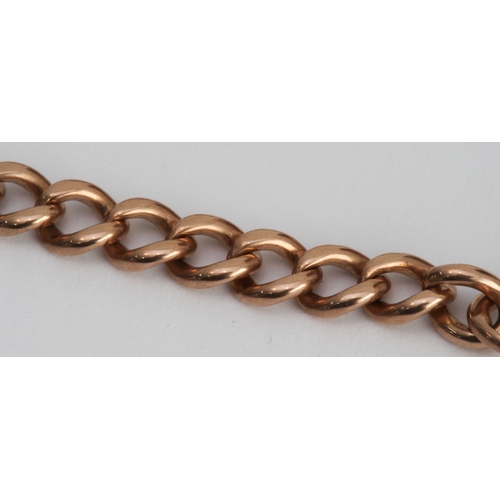 241 - A 19th century 9-carat rose gold Albert chain (one spring loaded clasp marked '15'). (47 cm, approx.... 