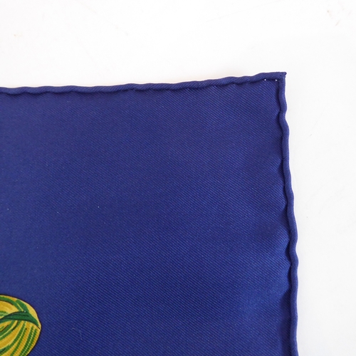 619 - A classic vintage Hermès silk scarf: 'Chapeau', hand-rolled and sewn edges (approx. 89 x 90 cm).
