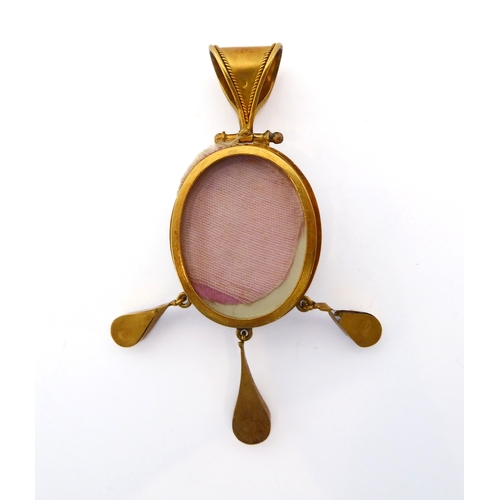 204 - A fine 19th century 18ct gold and micro mosaic pendant by G. & E. Tombini of Rome - the convex, oval... 