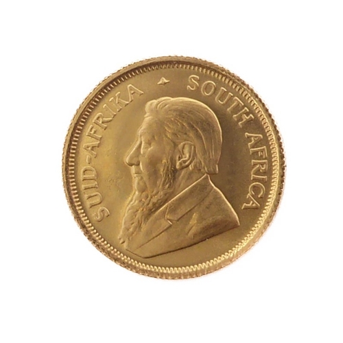 665 - South Africa, 1/10 Krugerrand, 1985 - 1/10 oz fine (22ct) gold, weight 3.4g, about UNC.