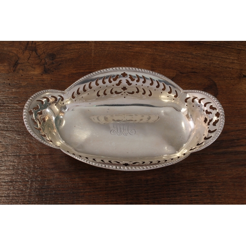 150 - An early 20th century Tiffany & Co. sterling silver bonbon dish: pierced sides, gadrooned border, fo... 