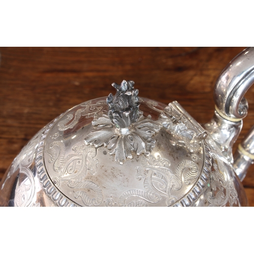 196 - A large and heavy three-piece hallmarked silver tea service comprising teapot, two-handled sugar and... 