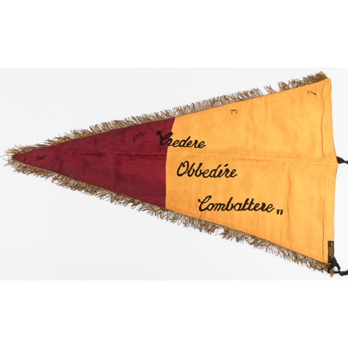 668 - A rare World War II Giovanni Fascisti (136th Armoured Division) pennant captured by Frederick Ralph ... 