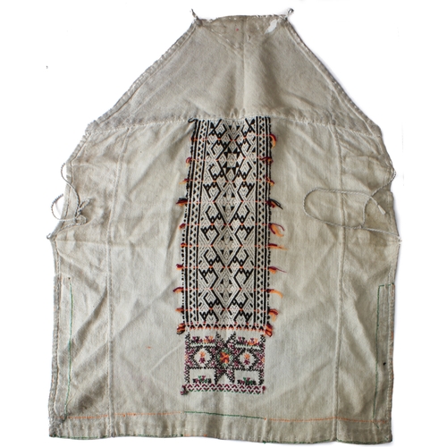 60 - A Burmese hill tribe female embroidered bodice piece: probably Lisu tribe, with embroidered central ... 