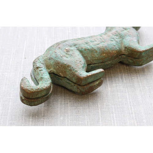 72 - An interesting early-style Chinese two-part verdisgised bronze 'secret message' carrier modelled as ... 