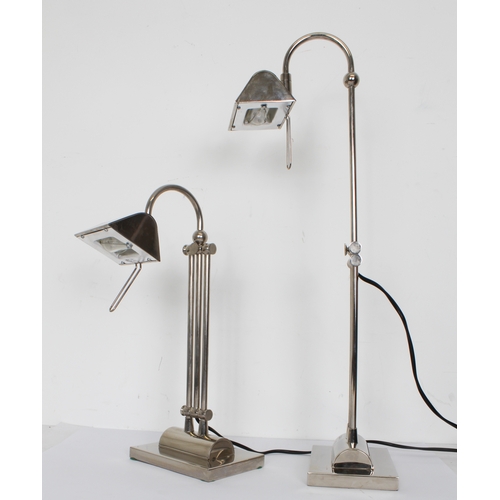 326 - A pair of chrome-plated Valsan LED table lamps - height adjustable from 49.5 to 61 cm