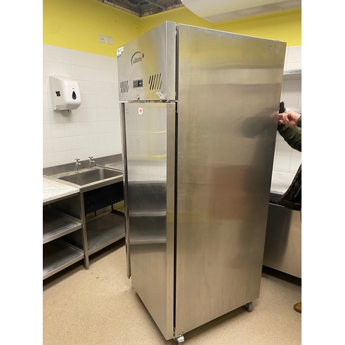 10 - William's free-standing, stainless-steel freezer. 4 removable wire racks and door hangs on right han... 