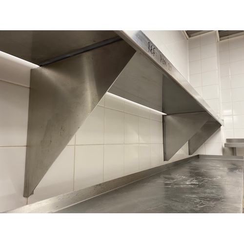 27 - Stainless steel, wall mounted shelving unit with three support brackets.
2100mm x 300mm
Upstand 35mm... 