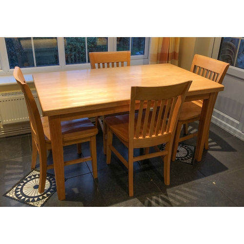 A Wooden Rectangular Kitchen Table And Four Chairs The Table LWH 140   1100169502 PREVIEW.JPG