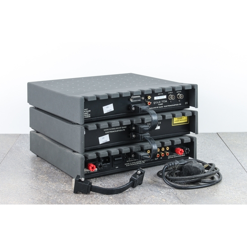 681 - A Quad 77 Series 3-piece hi-fi stereo system - comprising a 7701 Integrated Amplifier, a 7714 CD Pla... 