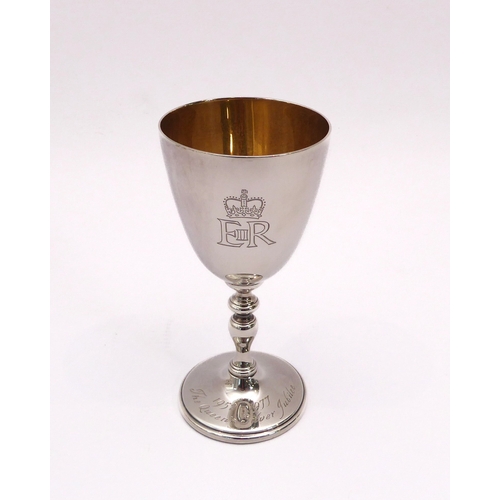 103 - A set of eight silver Royal commemorative goblets - Courtman Silver Ltd., London 1977, commemorating... 