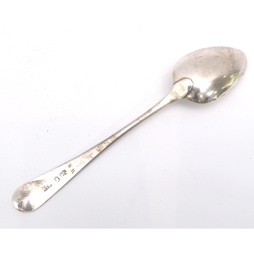 105 - A George III silver teaspoon by Hester Bateman - London 1785, with incuse duty mark, Old English pat... 