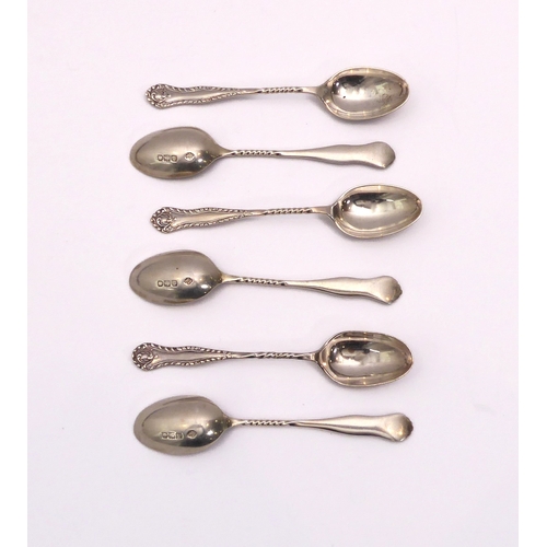 107 - A cased set of six late-Victorian silver tea spoons - William Hutton & Sons Ltd., London 1899; toget... 