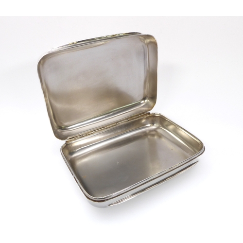 118 - A silver plated gentleman's toilette box - early 20th century, of rounded rectangular form with engr... 