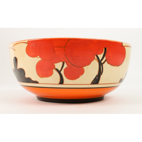 12 - A Clarice Cliff 'Autumn' (Red) Bizarre bowl - 1930s, painted to the exterior with red and black ball... 