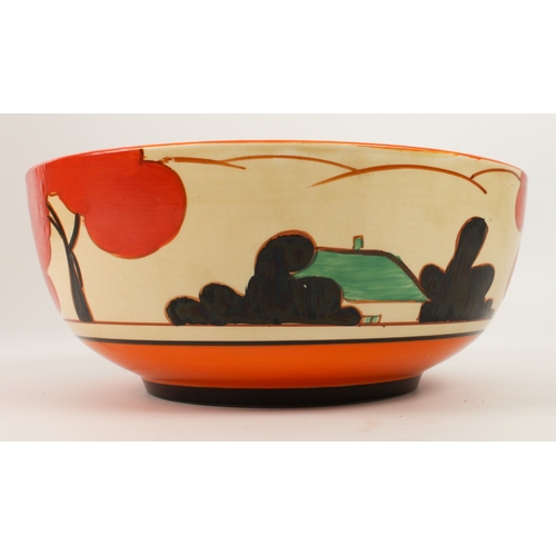 12 - A Clarice Cliff 'Autumn' (Red) Bizarre bowl - 1930s, painted to the exterior with red and black ball... 