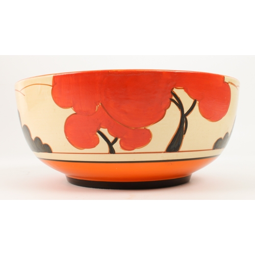 12 - A Clarice Cliff 'Autumn' (Red) Bizarre bowl - 1930s, painted to the exterior with red and black ball... 