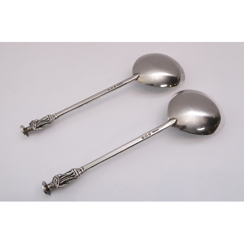 130 - A pair of George V silver seal top apostle spoons - in the 17th century style, S. Blanckensee & Son ... 