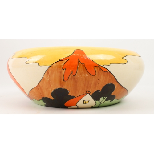 15 - A Clarice Cliff 'Mountain' (shape 56) rounded bowl - black printed Bizarre mark, 25 cm diameter, cra... 