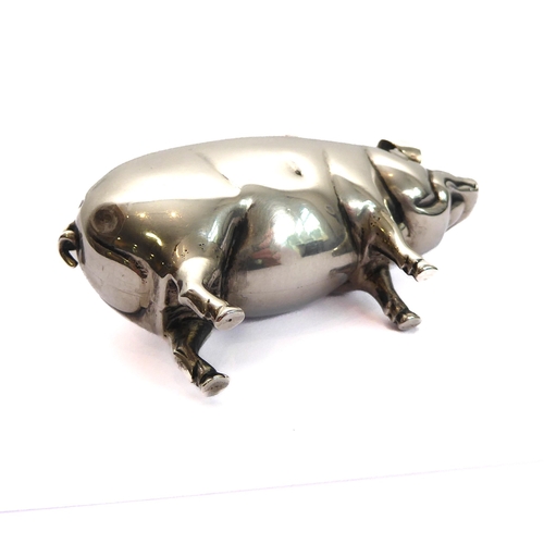 150 - An Edwardian novelty silver pig pin cushion, hallmarked Birmingham 1905 by Adie and Lovekin Ltd.