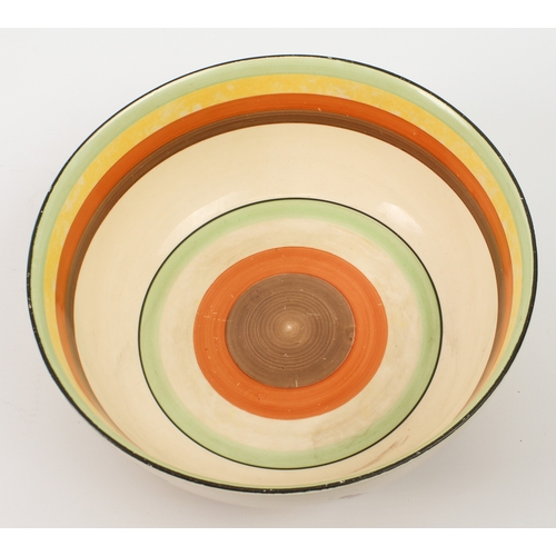 17 - A Clarice Cliff 'Bridgewater' (Green) circular bowl - 1930s, painted with green trees, blue roofed c... 