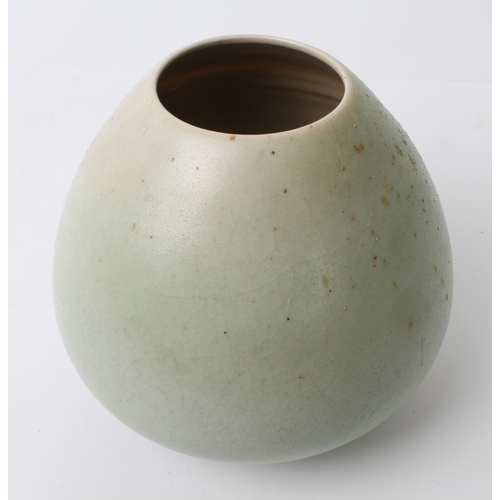 23 - Alan Spencer Green (1932-2003) - a stoneware green glazed vase, incised monogram ASG to base, 12 cm ... 