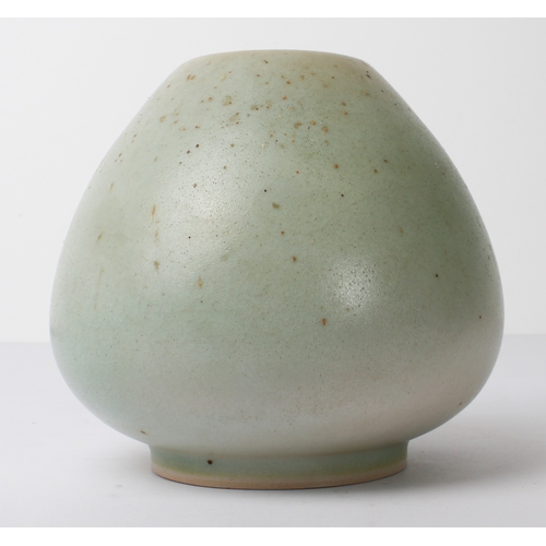 23 - Alan Spencer Green (1932-2003) - a stoneware green glazed vase, incised monogram ASG to base, 12 cm ... 