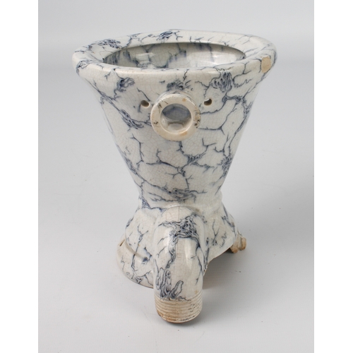 36 - A Victorian marble-glazed pearlware toilet bowl, a salesman's sample (chipped)