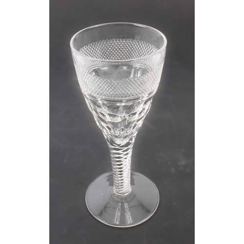 54 - A large 20th century goblet with air-twist stem (21 cm high)