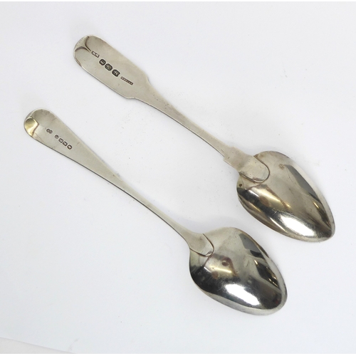 85 - An Irish silver table spoon, plus an OEP table spoon (2)