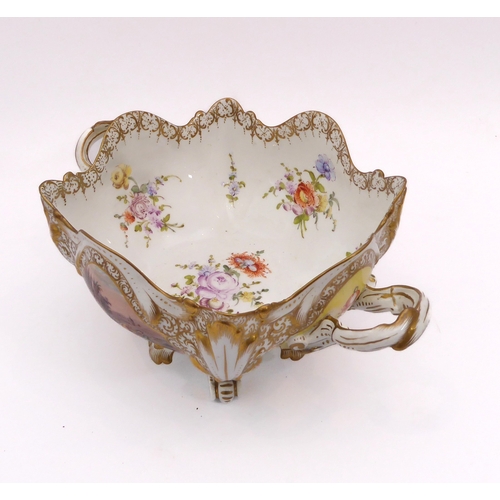 9 - A Helena Wolfsohn Dresden porcelain twin-handled centrepiece bowl - second half 19th century, blue p... 