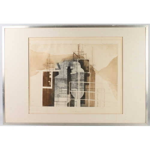 310 - After Leslie Duxburg
 Abstract geometrical design
 etching and aquatint, signed and dated (19) '72 a... 