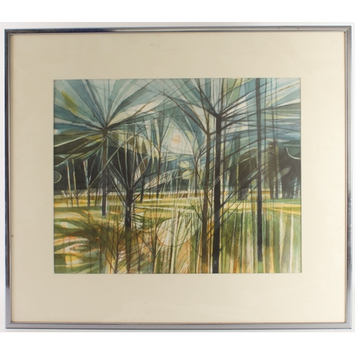 312 - **Garrick Palmer (1993-2023)
 'Landscape and Trees'
 watercolour, signed and dated (19) '77 also sig... 