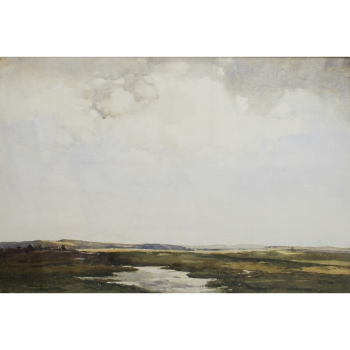 328 - David Murray Smith RBA RWS (Scottish 1865-1952)
 Open landscape with distant croft
 watercolour, sig... 