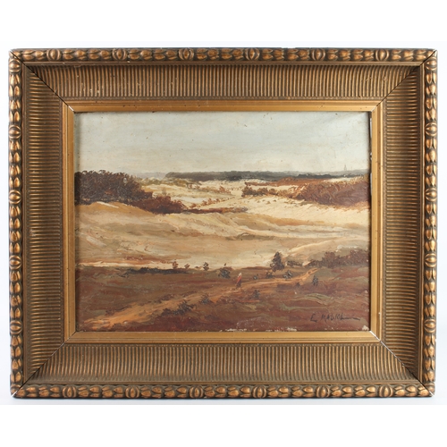 348 - E* Madiol (Modern Contemporary School)
 Study of dunes
 oil on canvas, signed
 12 x 16 (30.5 x 40.5c... 