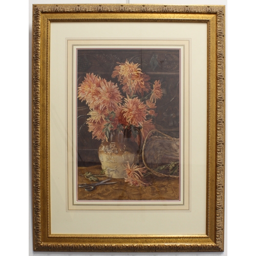 373 - Early 20th century British School
 Chrysanthemums
 watercolour on paper stamped ESK (Eccles South Ke... 