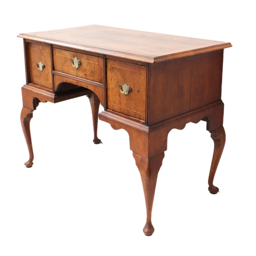 430 - A George I style walnut lowboy or dressing table - probably early 20th century, using earlier elemen... 