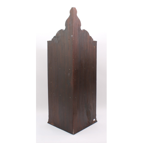 434 - A Georgian-style mahogany glazed hanging corner cabinet - early 20th century, the moulded cornice wi... 