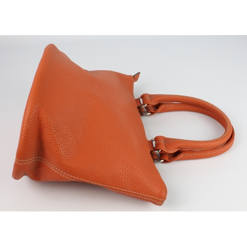 575 - A Louenhide vegan leather Beetle Orange shoulder bag - ref. 437Or, with silver toned hardware, two t... 