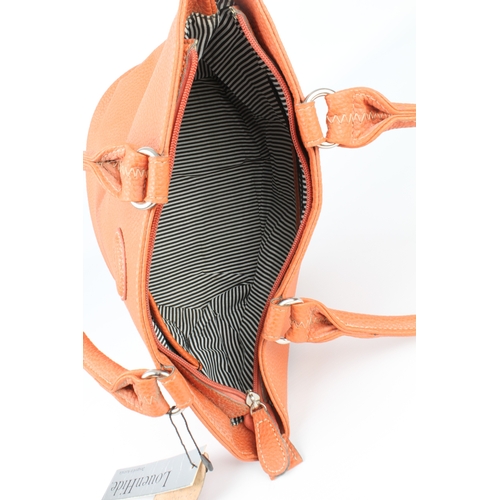 575 - A Louenhide vegan leather Beetle Orange shoulder bag - ref. 437Or, with silver toned hardware, two t... 