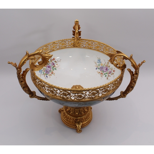 615 - A large and impressive French Sevres-style porcelain and ormolu mounted centrepiece - in the Louis X... 