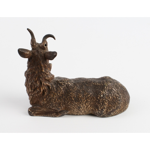 632 - An Austrian cold-painted bronze deer in the manner of Franz Bergmann, 7.5 cm high.