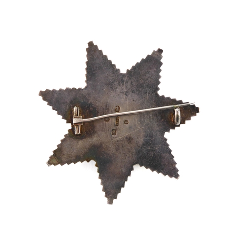 664 - A silver and enamel Knights Templar preceptor's breast star, T&J Bragg, Birmingham 1873 (7 cm)