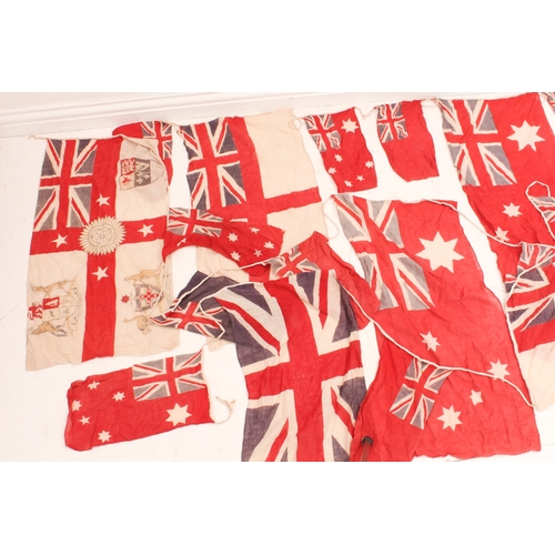 668 - A vintage Union Jack (2.6 x 1.32 m) and 9.2 m of 1920s bunting. The bunting with 19 flags of varying... 