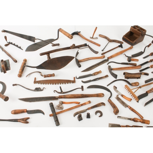 677 - An unusual collection of fine quality handmade miniature hand tools - believed to have been made bet... 