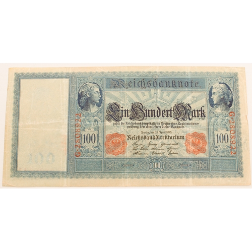 696 - Six Reichsbanknotes (first quarter 20th century) and eleven 1942 Protektorat Böhmen und Mähren defin... 