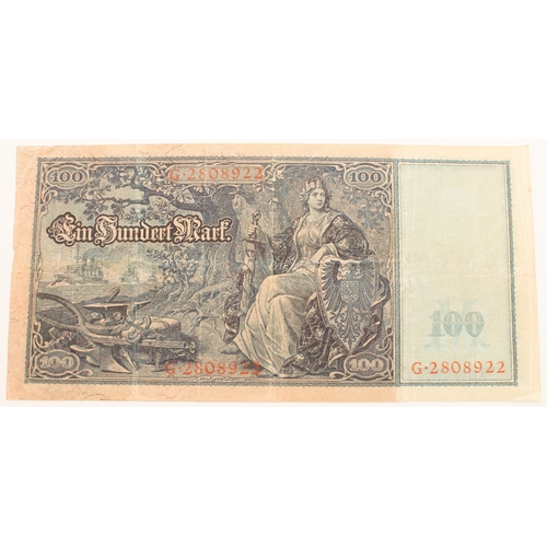 696 - Six Reichsbanknotes (first quarter 20th century) and eleven 1942 Protektorat Böhmen und Mähren defin... 